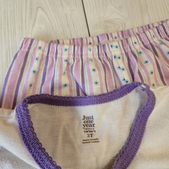 3T purple and cream "kisses" pajama set - Picture 4 of 8